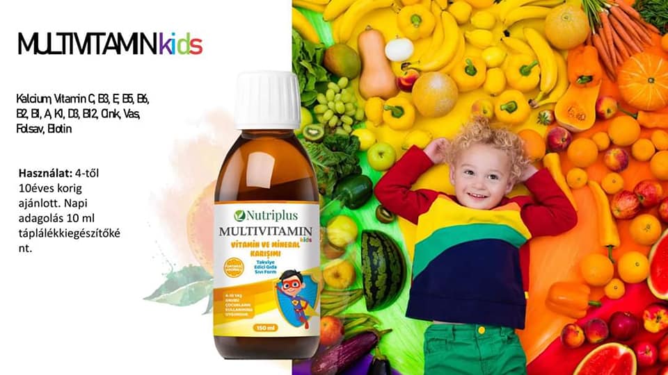 FARMASI Táplálékkiegészítő, Étrendkiegészítő NUTRIPLUS Multivitamin gyermekeknek narancs ízben